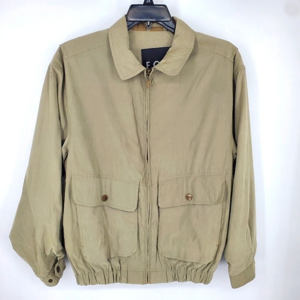 Vintage London Fog Men's Jacket Size Small Green Lightweight Full Zip